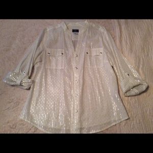 Silver metallic blouse